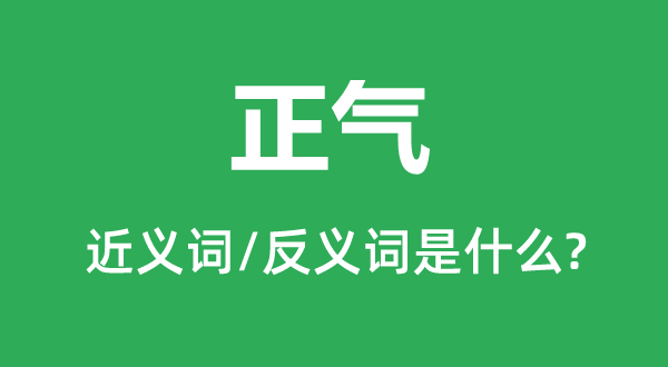 正氣的近義詞和反義詞是什么,正氣是什么意思