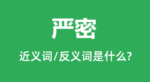 嚴(yán)密的近義詞和反義詞是什么,嚴(yán)密是什么意思