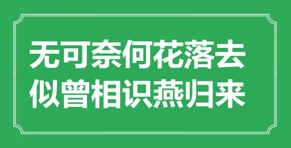 “無(wú)可奈何花落去，似曾相識(shí)燕歸來(lái)”是什么意思,出處是哪里