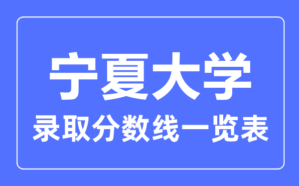 2023年高考多少分能上寧夏大學(xué)？附各省錄取分?jǐn)?shù)線
