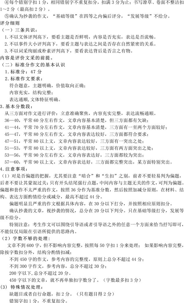 四川中考作文滿分多少分,四川中考作文評分標(biāo)準(zhǔn)細(xì)則
