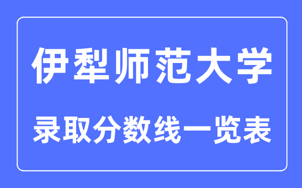 2023年高考多少分能上伊犁師范大學？附各省錄取分數(shù)線