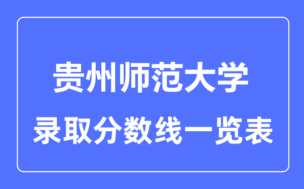 2023年高考多少分能上貴州師范大學(xué)？附各省錄取分?jǐn)?shù)線