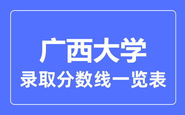 2023年高考多少分能上廣西大學(xué)？附各省錄取分?jǐn)?shù)線
