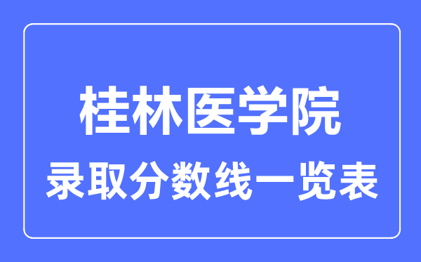 2023年高考多少分能上桂林醫(yī)學(xué)院？附各省錄取分?jǐn)?shù)線