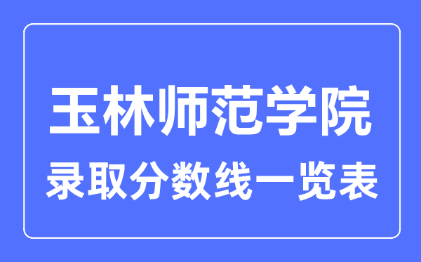 2023年高考多少分能上玉林師范學(xué)院？附各省錄取分?jǐn)?shù)線