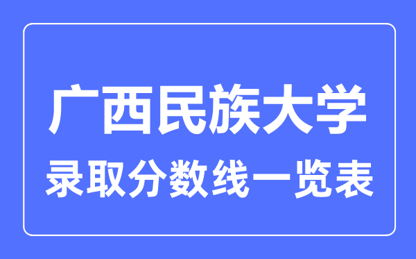 2023年高考多少分能上廣西民族大學(xué)？附各省錄取分?jǐn)?shù)線