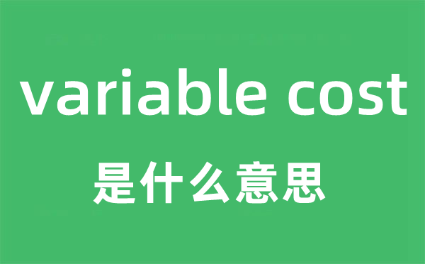 variable cost是什么意思