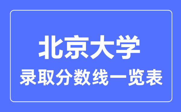 2023年高考多少分能上北京大學(xué)？附各省錄取分?jǐn)?shù)線