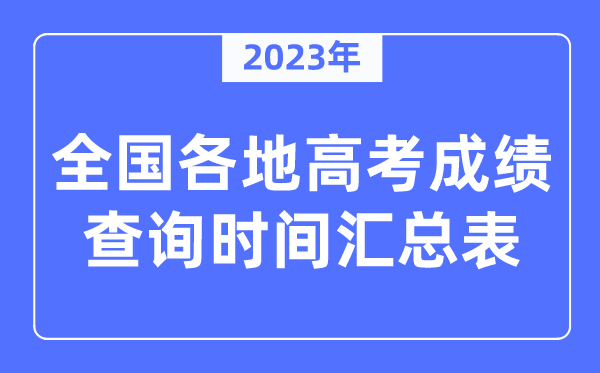 2023年全國(guó)各地高考成績(jī)查詢時(shí)間匯總表
