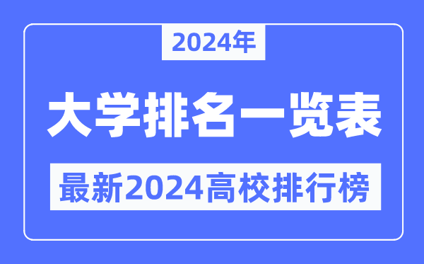 2024年全國大學排名一覽表,最新2024高校排行榜