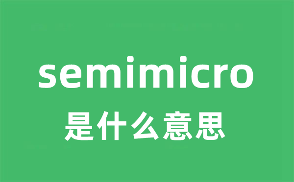 semimicro是什么意思