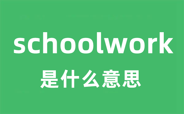 schoolwork是什么意思
