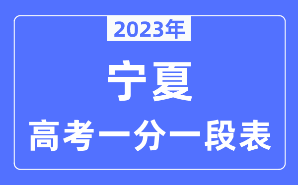 2023年寧夏高考一分一段表,寧夏高考分?jǐn)?shù)位次排名查詢表