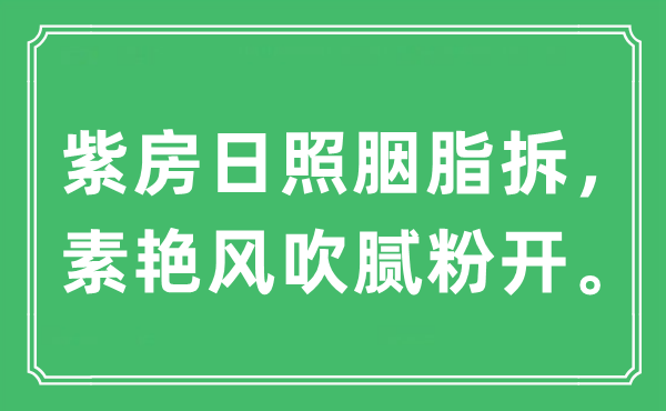 “紫房日照胭脂拆，素艷風(fēng)吹膩粉開。”是什么意思,出處及原文翻譯