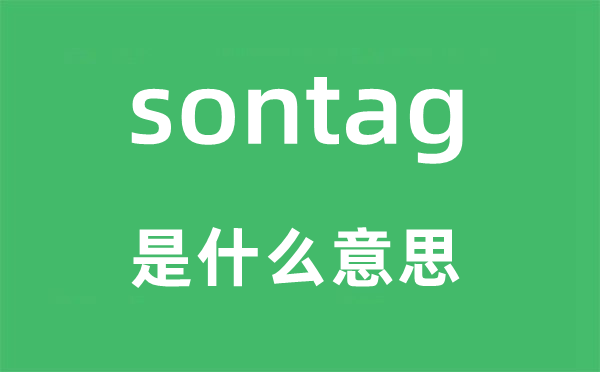 sontag是什么意思,sontag怎么讀,中文翻譯是什么