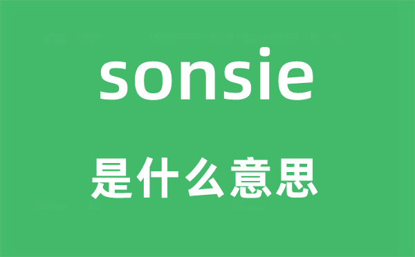 sonsie是什么意思,sonsie怎么讀,中文翻譯是什么