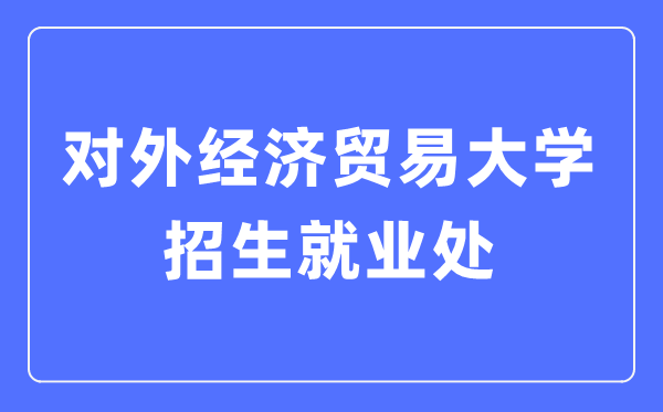 對外經(jīng)濟貿(mào)易大學招生就業(yè)處入口(https://aeo.uibe.edu.cn/)