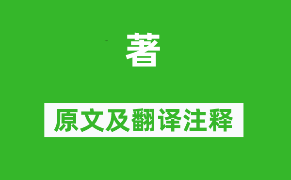 詩經(jīng)·國風(fēng)《著》原文及翻譯注釋,詩意解釋