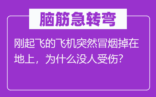 腦筋急轉彎：剛起飛的飛機突然冒煙掉在地上，為什么沒人受傷？