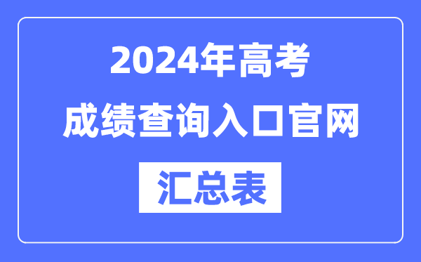 2024年全國(guó)各地高考成績(jī)查詢?nèi)肟诠倬W(wǎng)匯總表