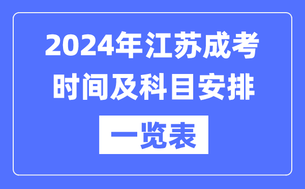 2024年江蘇成考時間及科目安排一覽表