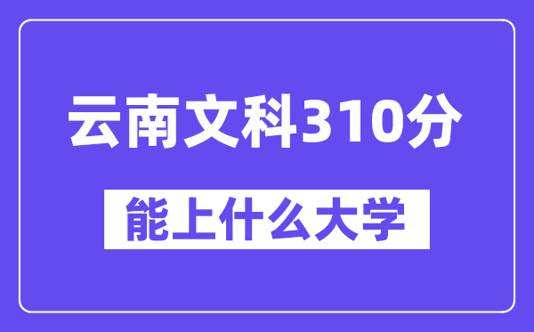 云南文科310分左右能上什么大學？