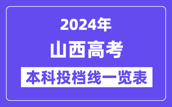 山西2024年高考本科一批A類投檔線一覽表(2025年參考)