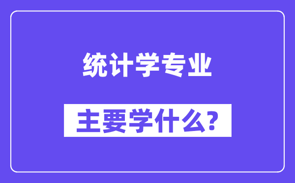 統(tǒng)計(jì)學(xué)專業(yè)主要學(xué)什么？附統(tǒng)計(jì)學(xué)專業(yè)課程目錄