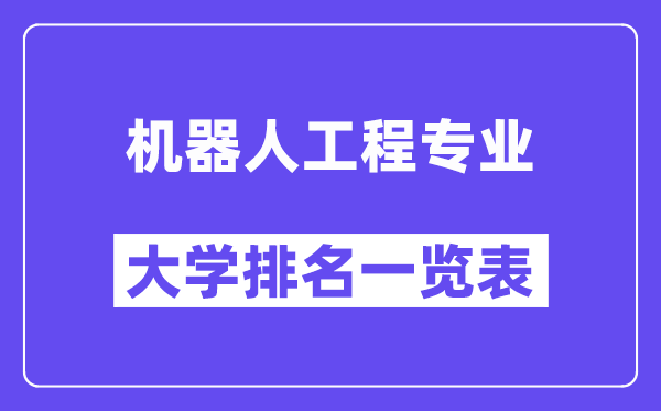 全國機(jī)器人工程專業(yè)大學(xué)排名一覽表（最新排行榜）