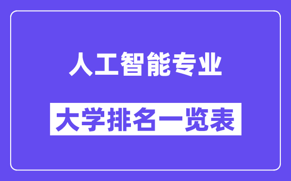 全國人工智能專業(yè)大學排名一覽表（最新排行榜）