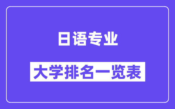 全國日語專業(yè)大學排名一覽表（最新排行榜）