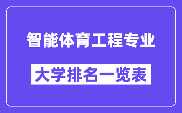 全國智能體育工程專業(yè)大學(xué)排名一覽表（最新排行榜）