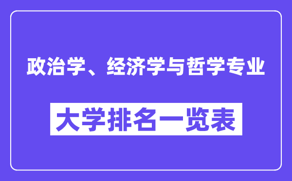 全國(guó)政治學(xué)、經(jīng)濟(jì)學(xué)與哲學(xué)專業(yè)大學(xué)排名一覽表（最新排行榜）