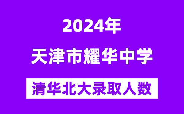 2024年天津市耀華中學(xué)考入清華北大人數(shù)是多少？附歷年分?jǐn)?shù)線