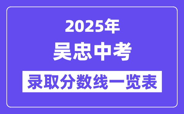 2025年吳忠中考各高中錄取分數(shù)線一覽表