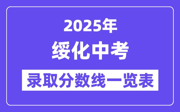 2025年綏化中考各高中錄取分數線一覽表