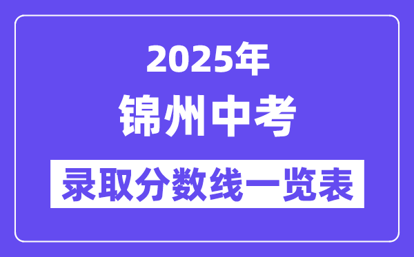 2025年錦州中考各高中錄取分數(shù)線一覽表