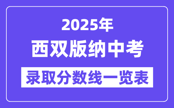 2025年西雙版納中考各高中錄取分數(shù)線一覽表