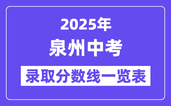 2025年泉州中考各高中錄取分?jǐn)?shù)線一覽表