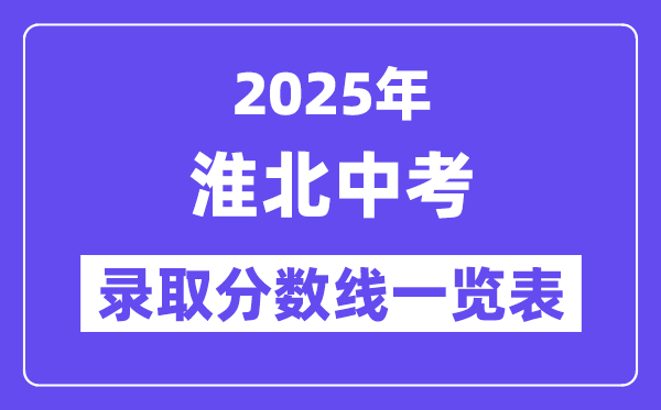 2025年淮北中考各高中錄取分數(shù)線一覽表
