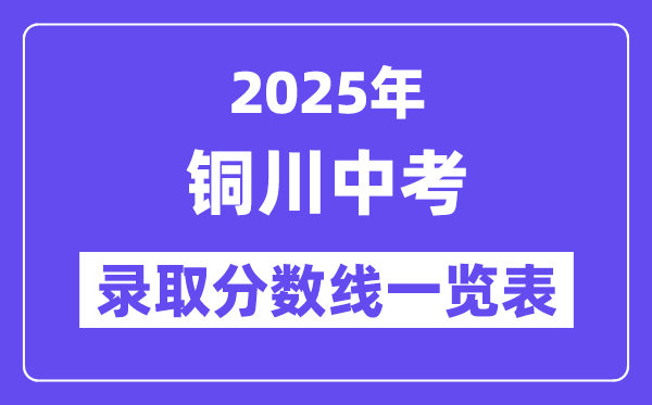 2025年銅川中考各高中錄取分數(shù)線一覽表