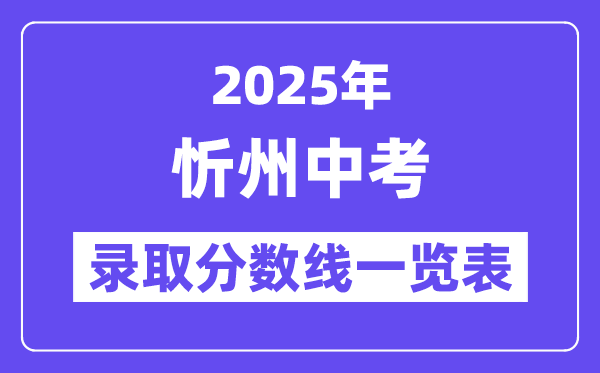 2025年忻州中考各高中錄取分?jǐn)?shù)線一覽表