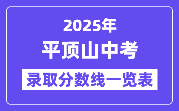 2025年平頂山中考各高中錄取分?jǐn)?shù)線一覽表