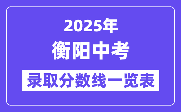 2025年衡陽(yáng)中考各高中錄取分?jǐn)?shù)線一覽表