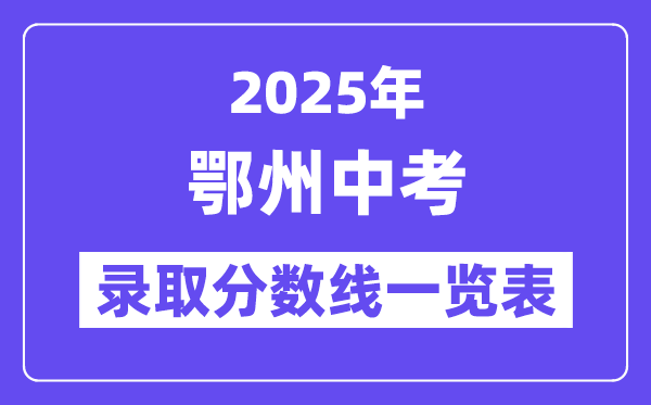 2025年鄂州中考各高中錄取分數(shù)線一覽表
