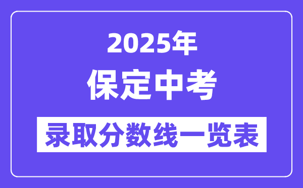 2025年保定中考各高中錄取分?jǐn)?shù)線一覽表