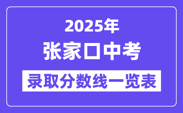 2025年張家口中考各高中錄取分數(shù)線一覽表