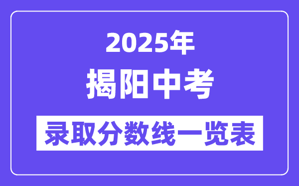 2025年揭陽中考各高中錄取分數(shù)線一覽表