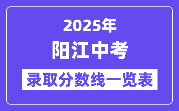 2025年陽(yáng)江中考各高中錄取分?jǐn)?shù)線一覽表
